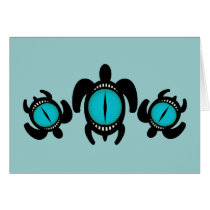 Three Cat's Eye Turtles Greeting Card