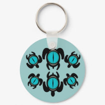Three Cat's Eye Turtles Keychain