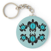 Three Cat's Eye Turtles Keychain