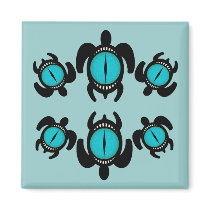 Three Cat's Eye Turtles Magnets