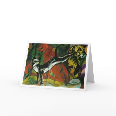 Three Cats - Franz Marc greeting card