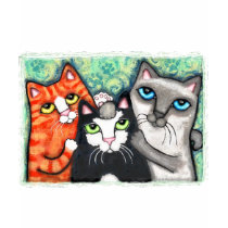 Three Cats Posing T-Shirt by jamiecreates1 Three Cats Posing T-Shirt