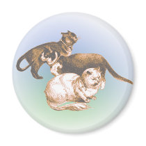 Three cats sketch magnet