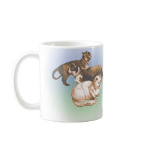 Three cats sketch coffee mugs