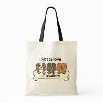 Three Cavalier King Charles Spaniels bags