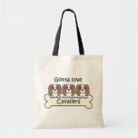 Three Cavalier King Charles Spaniels Canvas Bag