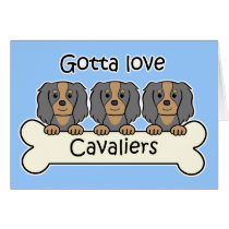 Three Cavalier King Charles Spaniels cards