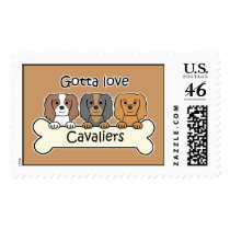 Three Cavalier King Charles Spaniels Postage