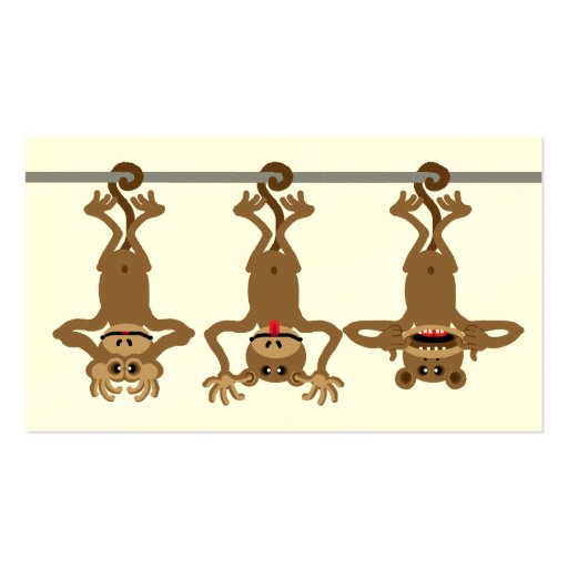 Three cheeky monkeys business card (front side)