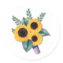 Three Cheerful Sunflowers stickers by White_Wedding Three Cheerful Sunflowers stickers