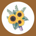 Three Cheerful Sunflowers stickers