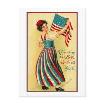 Three Cheers for the Red, White and Blue postcards