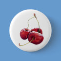 Three Cherries Button by floatinglemons Three Cherries Button