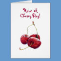 Three Cherries Card by floatinglemons Three Cherries Card
