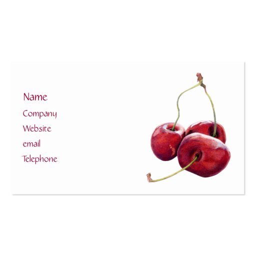 Three Cherries Profile Card Business Card Templates (front side)