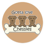 Three Chesapeake Bay Retrievers Round Sticker
