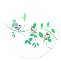 Three Chickadees stickers