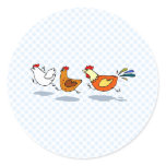 Three Chicks Round Sticker