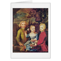Three Children By Balthasar Denner Greeting Card