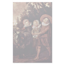 Three Children With Goat And Wagon By Hals Frans Stationery Paper