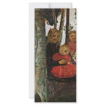 Three Children With Goat In The Birch Forest Custom Rack Cards