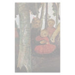 Three Children With Goat In The Birch Forest Custom Stationery