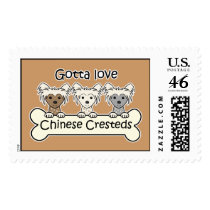 Three Chinese Cresteds Postage Stamps
