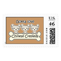 Three Chinese Cresteds Postage Stamps