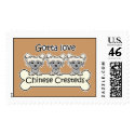 Three Chinese Cresteds postage