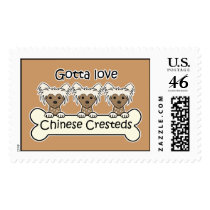 Three Chinese Cresteds Stamp