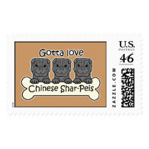 Three Chinese Shar-Peis Stamp