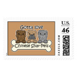 Three Chinese Shar-Peis postage