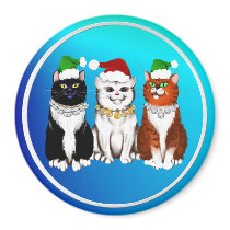 Three Christmas Kitties Magnet