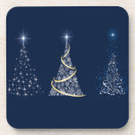 Three Christmas Trees Set of Cork Coasters