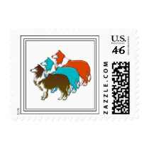 Three Collies Postage Stamp
