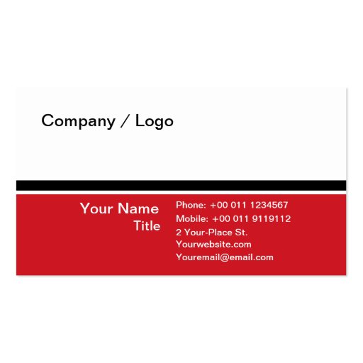 Three color simple business card (front side)