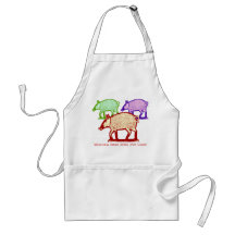 Three Colorful Pigs - World's Best BBQ Rib Chef Apron