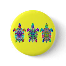 Three Colorful Turtles Buttons