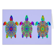 Three Colorful Turtles Cards