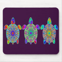 Three Colorful Turtles Mousepad