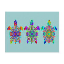 Three Colorful Turtles Postcard