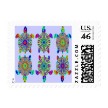 Three Colorful Turtles Stamps