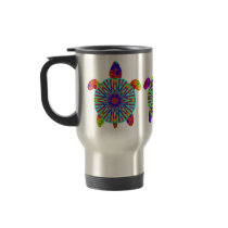 Three Colorful Turtles Travel Mugs