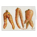 Three Crazy Carrots Watercolor Card