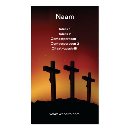 Three crosses business card (front side)