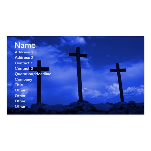 Three Crosses of Jesus Christian business card art