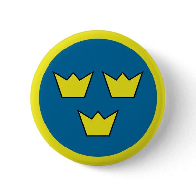 "Três coroas " Boton por ScandinavianGifts