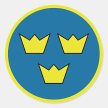 "Three Crowns" Round Sticker