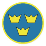 "Three Crowns" Round Sticker
