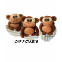 Three Cute Chip Monkeys T-Shirt